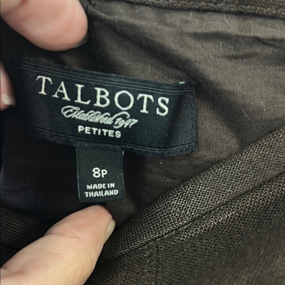 Talbots Brown A-Line Knee-Length Pleated Skirt - Picture 2 of 4